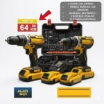 Udarna čekić bušilica – SET 2 KOMADA + 75 dodataka + 4 baterije!