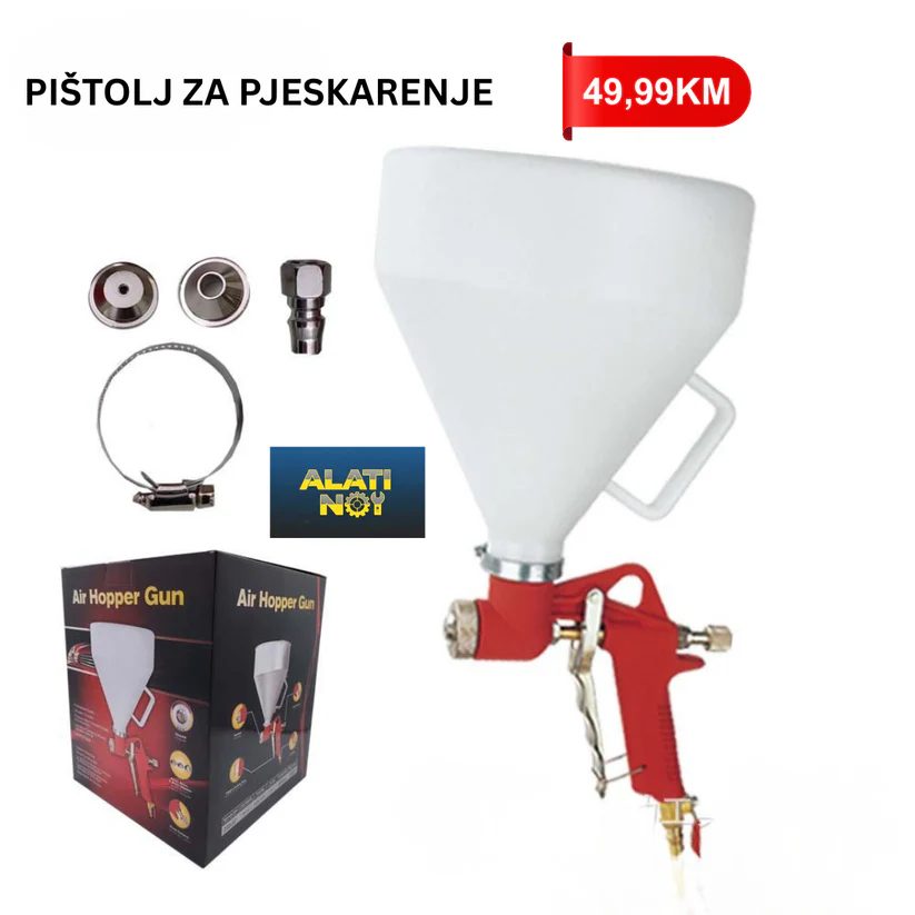 117 🔫 PIŠTOLJ ZA PJESKARENJE / HOPPER GUN – Brza i Efikasna Obrada Površina! - Image 1