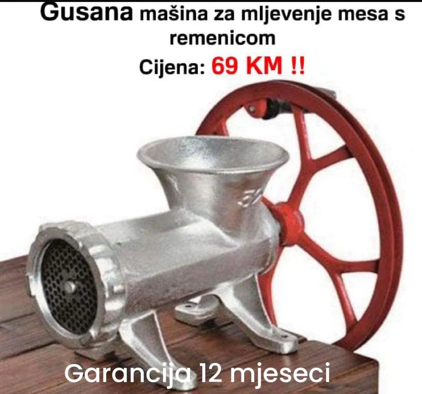 130 Gusana mašina za mljevenje mesa s remenicom – Profesionalna izrada - Image 1