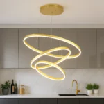 LED Luster sa 3 Prstena – Podesiva Boja Svjetlosti | Bijeli, Crni i Zlatni - Image 8
