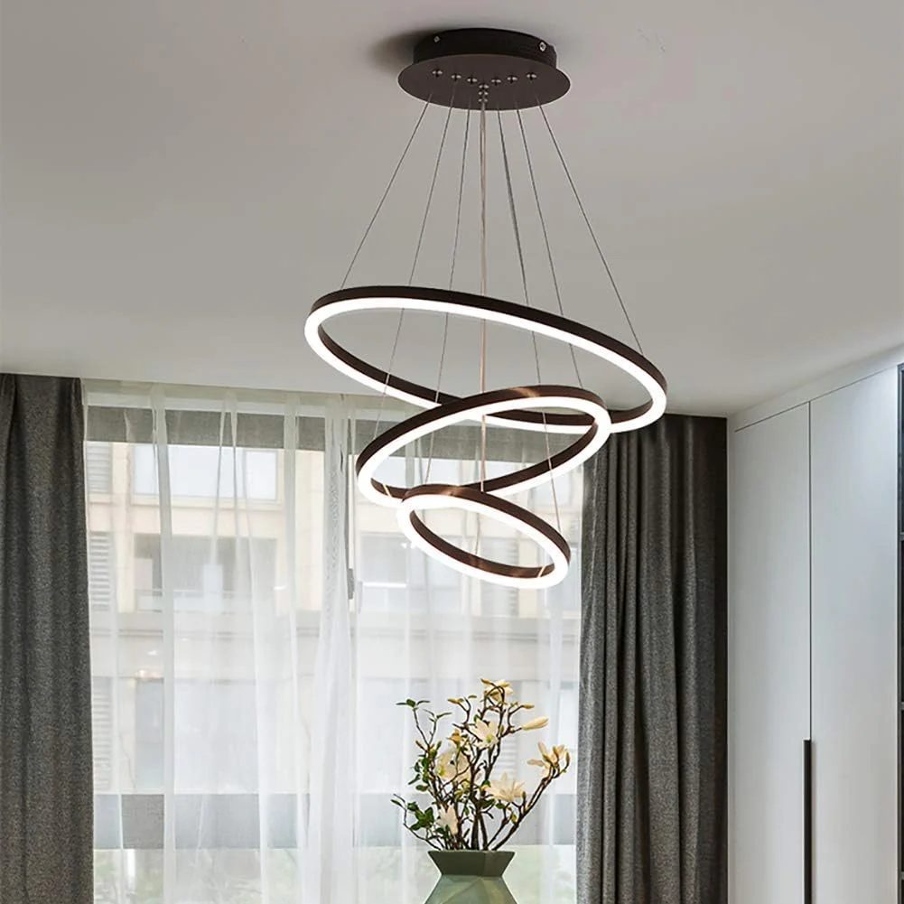 22 Moderni LED Luster – 3 Prstena, 3 Boje Svjetla - Image 1