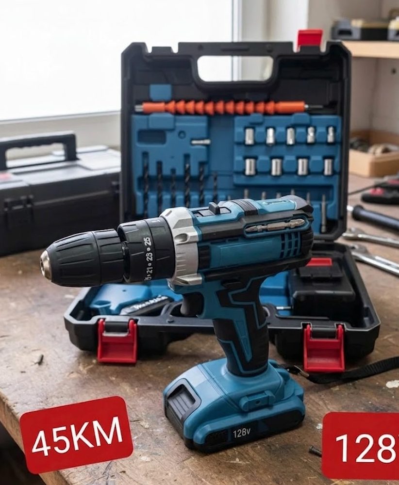 31 Aku Bušilica 5Ah – Metalna Glava + 2x Baterije + Kofer - Image 1