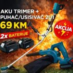 AKU TRIMER + PUHAČ/USISIVAČ 2U1 – SAMO 69 KM!