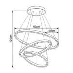 LED Luster sa 3 Prstena – Podesiva Boja Svjetlosti | Bijeli, Crni i Zlatni - Image 4