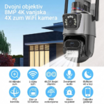 KAMERA PTZ Smart WiFi 8MP 4K Ultra HD – Vanjska sigurnosna kamera sa noćnim vidom