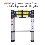 Teleskopske Aluminijske Ljestve merdevine  Profesionalne Sklopive Ljestve 3.1m, 3.5m, 4.3m i 6.2m - Image 3
