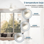 Ventilator sa LED rasvjetom 30W E27 – 3 brzine i 3 moda svjetla - Image 4