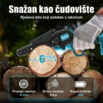 Mini AKU Motorna Pila 48V – Bežična Električna Pila sa 2 Lanca | 1 ili 2 Baterije - Image 3
